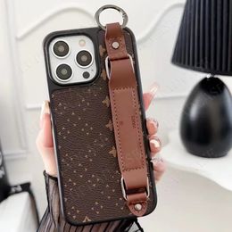 Beautiful Leather Strap iPhone Phone Cases 15 14 Pro Max Luxury Purse 18 17 16 15pro 14pro 13pro 12pro 13 12 11 Case with Logo Box Packing Man Woman