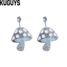 New fashion Jewellery flash Mushroom earrings are a gift of Fashion accessories for women with acrylic food drop earrings2874