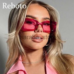 Sunglasses Popular Square Sunglasses For Women Retro Trendy Big Frame Pink Rectangle Female Sun Glasses Fashion Brand Eyewear Shades UV400 J231218