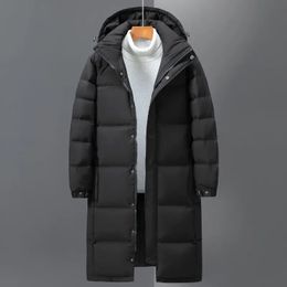 Men's Down Parkas Men Winter Black Long Down Coats Hooded Casual Duck Down Jackets Quality Male Outdoor Windproof Warm Winter Jackets Men Clothing 231218