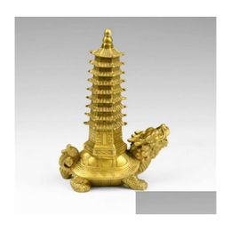 Arts And Crafts Pure Copper Dragon Turtle Nine Layers Wenchang Tower Fortune Small Place6803399 Drop Delivery Home Garden Dhzwu