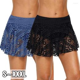 Women's Swimwear 7 Colours Plus Size Women Beachwear Lace High Waist Shorts Swim Trunks Beach Skirt With Lining Wear