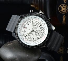 2024 New Mens watch Three eyes 6 needle Quartz Watch High Quality Top Luxury Brand Chronograph Clock watch rubber watch band Men Fashion Watches men's watch BEN-01
