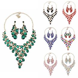 Bridal Jewellery Sets Wedding Necklace Earring Set Women Party Costume Accessories Jewellery Fashion Necklace Pendant Earrings Set1269v