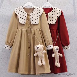 Girl's Dresses Baby Girls Dresses for Kids Clothes for Teenagers School Preppy Outfits Autumn Spring Long Sleeve Children Vestidos 6 8 10 12 Y