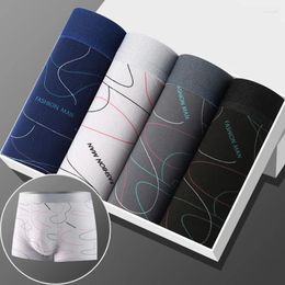 Underpants H.Aic S Men's Fashion 2023 3D Antibacterial Transparent Sexy Underwear For Men Ice Silk Bulge