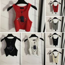 Womens T Shirt Vest Pullover Tops Designer Knitted Sports Tank Top Fashion Knitted Yoga Vest