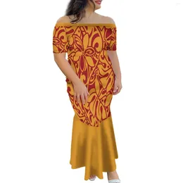 Casual Dresses Summer Custom Polynesian Tribal Print Women'S Off-The-Shoulder Dress Mermaid