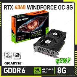 Cards Graphics Cards GIGABYTE GeForce RTX 4060 WINDFORCE OC 8G Card 8GB 128bit PCIE 4.0 GDDR6 Video Double Fans Overlocking