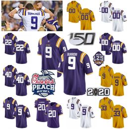 CUSTOM LSU Tigers Men Youth Joe Burreaux Jersey Burrow Clyde Edwards-helaire Odell Beckham Jr. Leonard Fournette College Football Jerseys Cu