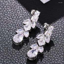 Stud Earrings Wholesale Iceberg Transparent Fairy Temperament Bride Wedding Evening Dress Jewellery Luxury European And American