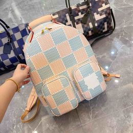 2024 New Designer bag Printed Canvas Backpack Designer Backpack Women Book Bag Chequered Shoulder Bags Designer Bag Handbag schoolbag purse wallets