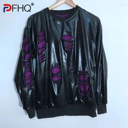 Men's Hoodies PFHQ Autumn Double-layer Colour Contrast China-Chic Pullovers Tide Personalised Design Loose Worn Out Chic Sweater 21Z1412