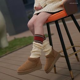 Women Socks Autumn Winter Lolita JK Girls Calf Korean Y2k Knitted Loose Snow Boots Warm Thickened Foot Cover