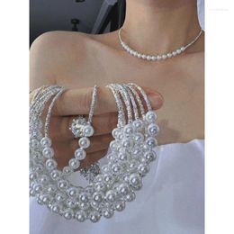 Choker 925 Sterling Silver Pearl Necklace Natural Deep Sea Shell Pearls