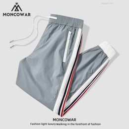 Mengkou Battle Spring and Autumn Light Luxury Big Brand Casual Pants Men's Trendy Brand High end Stripe Loose Sports Guard Pants Men's