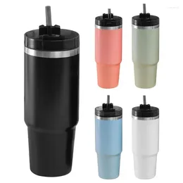 Water Bottles Stainless Steel Thermal Cup Vacuum Insulated Tumbler Mug With Straw Lid For & Cold Drinks