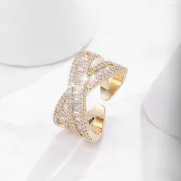 Cluster Rings Fashion Jewellery Exquisite Copper Inlaid Zircon Earrings Ring Set Luxury Elegant Butterfly Prom Party For Women