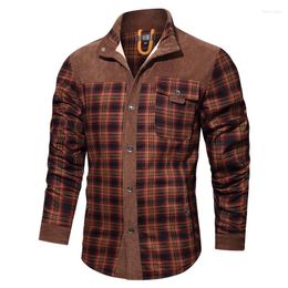 Men's Jackets Autumn Winter Military Fleece Men Casual Cotton Flannel Plaid Shirts Chaquetas Hombre Thick Warm Coats Army Clothes