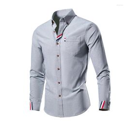 Men's Casual Shirts Shirt Cotton Soft Thin Slim Fit Luxury Business Long Sleeve Polo Collar Outdoor Sportswear S-4xl