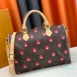 Shoulder Bag Versatile Women's Crossbody Pillow Cherry Print Classic Style Shopping Handbag