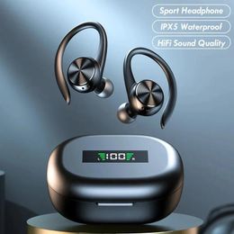 Earphones Sports Bluetooth Wireless Headphones with Mic IPX5 Waterproof Ear Hooks Bluetooth Earphones HiFi Stereo Music Earbuds for Smart Ce