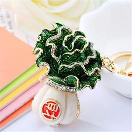 Keychains National Tide Ornament Jade Cabbage Lucky Bag Car Decoration Gift Pendant Keychain Charms