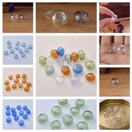 Bottles 10X 16mm Handmade Hollow Lampwork Oblate 2 How Glass Beads Charm For DIY Wind Bells Jewelry Making Bracelet Earring Accessories