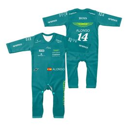 Rompers Spring and Autumn Baby Racing Outdoor Extreme Sports Caby 14 Driver Alonso Fan Clothing 2023 231218