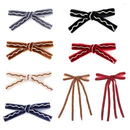 Hair Accessories 001L Velvet Ribbon Tape Bows Cute Hairpins Girls Duckbilled Clips Barrettes Clip Kids Headwear Fashion Accessor