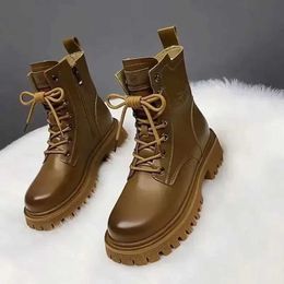 Motorcycle Boots for Women Short Leather Boots Single Add Fleece Thick Sole Zipper Women Boots Ankle Boots Platform Shoes