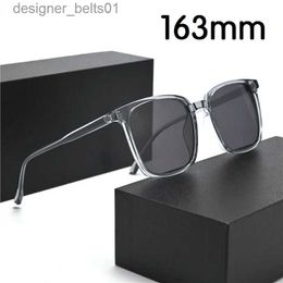 Sunglasses Evove 163mm Oversized Men Sunglasses Women TR90 Big Large Sun Glasses for Male Female Square Fashion Black Grey Shades Fat FaceL231218