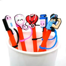 Drinking Straws medical Supplies silicone straw toppers accessories cover charms Reusable Splash Proof dust plug decorative 8mm straw CPA5655 1218