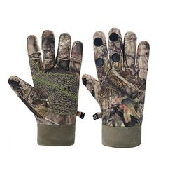 Gloves Full Finger Winter Warm Thickened Fleece Cuffs Gloves Two Finger Cut Bionic Hunting Ski Camping Camouflage Gloves