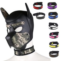 Items sexy Bdsm Bondage RolePlay Dog Hood Mask Slave Fetish Full Head Restraint Neck Collar SM Toys for Couples