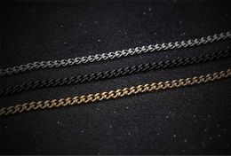 Pendant Necklaces Hip Hop Simple Metal Chain Necklace Ladies Men Punk Gold/Silver Colour Black Necklace Fashion Jewellery Accessories GiftL231218