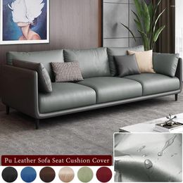 Chair Covers PU Leather Waterproof Sofa Seat Pure Colour Cushion Slipcovers Protector For Living Room Office Cover Removable