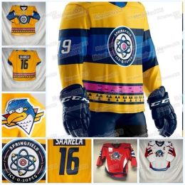 VIPCEOMIESS Custom Springfield Thunderbirds Ahl Hockey Jersey Matthew Peca Sam Anas Nathan Walker Scott Perunovich Hugh McGing Logan Brown Josh