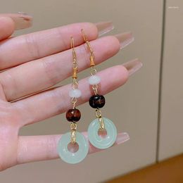 Dangle Earrings Vintage Long Tassel For Women Girls Korean Retro Green Resin Drop Wedding Party Fashion Jewellery Gift