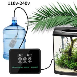 Reptile Supplies Intelligent Automatic Fogger Touch Screen Sprinkler Control Electronic Humidifier Timer Mist Rainforest Spray System Set 231218