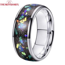 Band Rings 8mm Fashion Finger Jewellery Tungsten Carbide Engagement Ring for Men Women Wedding Band Domed Polished Shiny Comfort Fit 231218