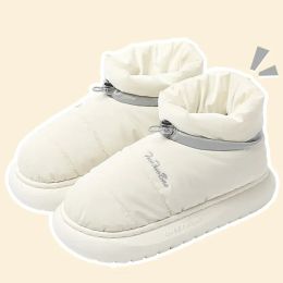 slippers Chunky Women's Snow boot Warm Down Winter 2023 Waterproof Female Ankle Boot with Fur Non-slip Candy Colour Cotton Shoes Woman