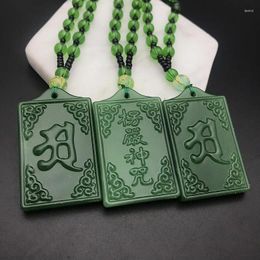 Pendant Necklaces Classic Shurangama Mantra Necklace For Women Men Imitation Jade Buddha Scripture Amulet Lucky Auspicious Jewellery Gifts