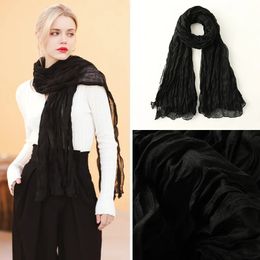 Scarves Cotton Linen Scarf for Women Solid Colour Warm Autumn Ladies Long Scarves Female Headband Lady Shawls Wrap Headscarf 231216