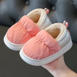 Slipper Winter Cotton Shoes Children Girls 2-9 Years Old Non-slip Warm Down Cloth Waterproof Baby Fur Indoor Slippers