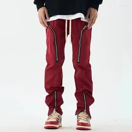 Men's Pants HOUZHOU Y2K Cargo Men Zipper Techwear Black Trousers Male Red Darkwear Slim Designer Hip Hop Cotton Streetwear