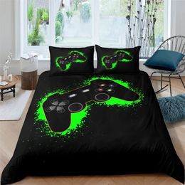 Bedding Sets Fashion Gamer Duvet Cover 2/3 Pcs Bedding Sets King Queen Single Size Kids Boys Girls Game Soft 2/3pcs Polyester Comforter Cover 231218