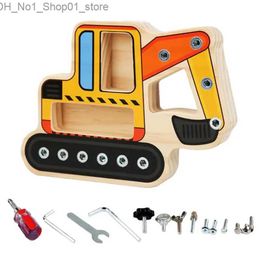 Sorting Nesting Stacking toys Montessori Screwdriver Board For Kids Funny Busy Excavator Wooden Toys And Toddlers Above 3 Years Old Q231218