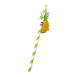 Disposable Cups Straws 50Pcs/Set Of Pineapple Paper Beverage Shop Bar Birthday Party Creative Supplies