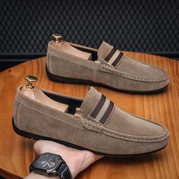 Dress Shoes Casual Loafers Spring Men s Shoe Suede For Men Soft Driving Moccasins High Quality Flats Male Walking Slip on 231218